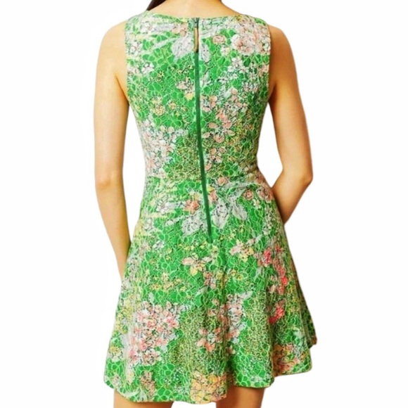 Anthropologie Maeve Verbena Floral Multicolor Lace Fit & Flare Dress Size 0 - Picture 2 of 15